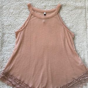 Lace detail halter top